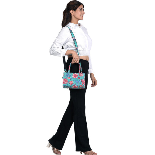 LILY HIBISCUS COTTON PRINTED TOTE WITH BAG
