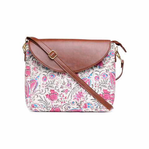 CHINTZ JAAL HAND BLOCK PRINTED COTTON SLING BAG