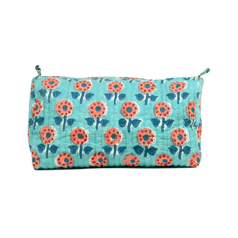 HYBRID BUTTI HAND BLOCK COTTON PRINTED QUILTED TOILETRY POUCH