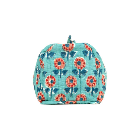 HYBRID BUTTI HAND BLOCK COTTON PRINTED QUILTED TOILETRY POUCH