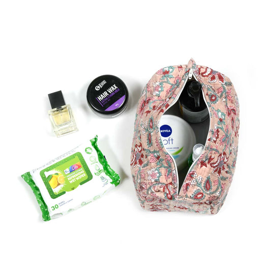 ROSE WOOD JAL QUILTED TOILETRY POUCH