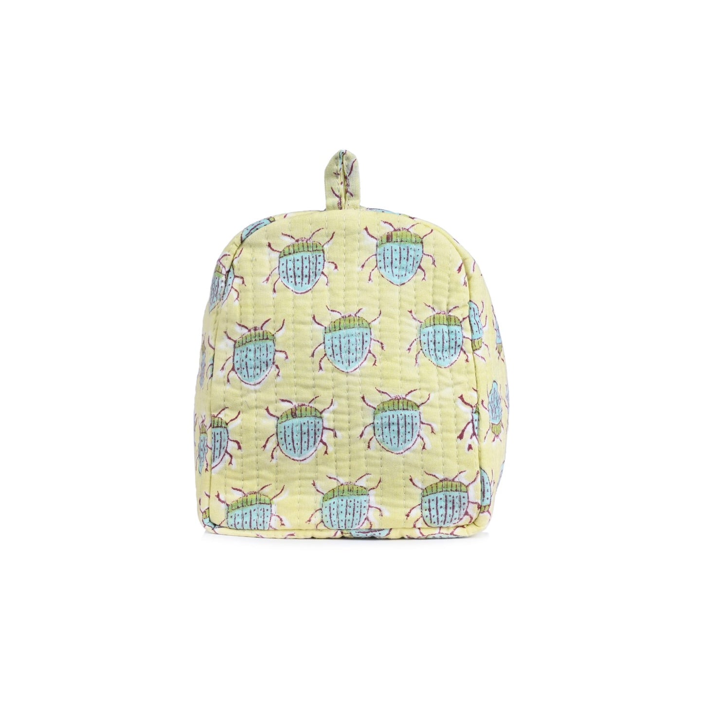 BUG BUTTI _ PASTEL HAND BLOCK COTTON PRINTED QUILTED TOILETRY POUCH