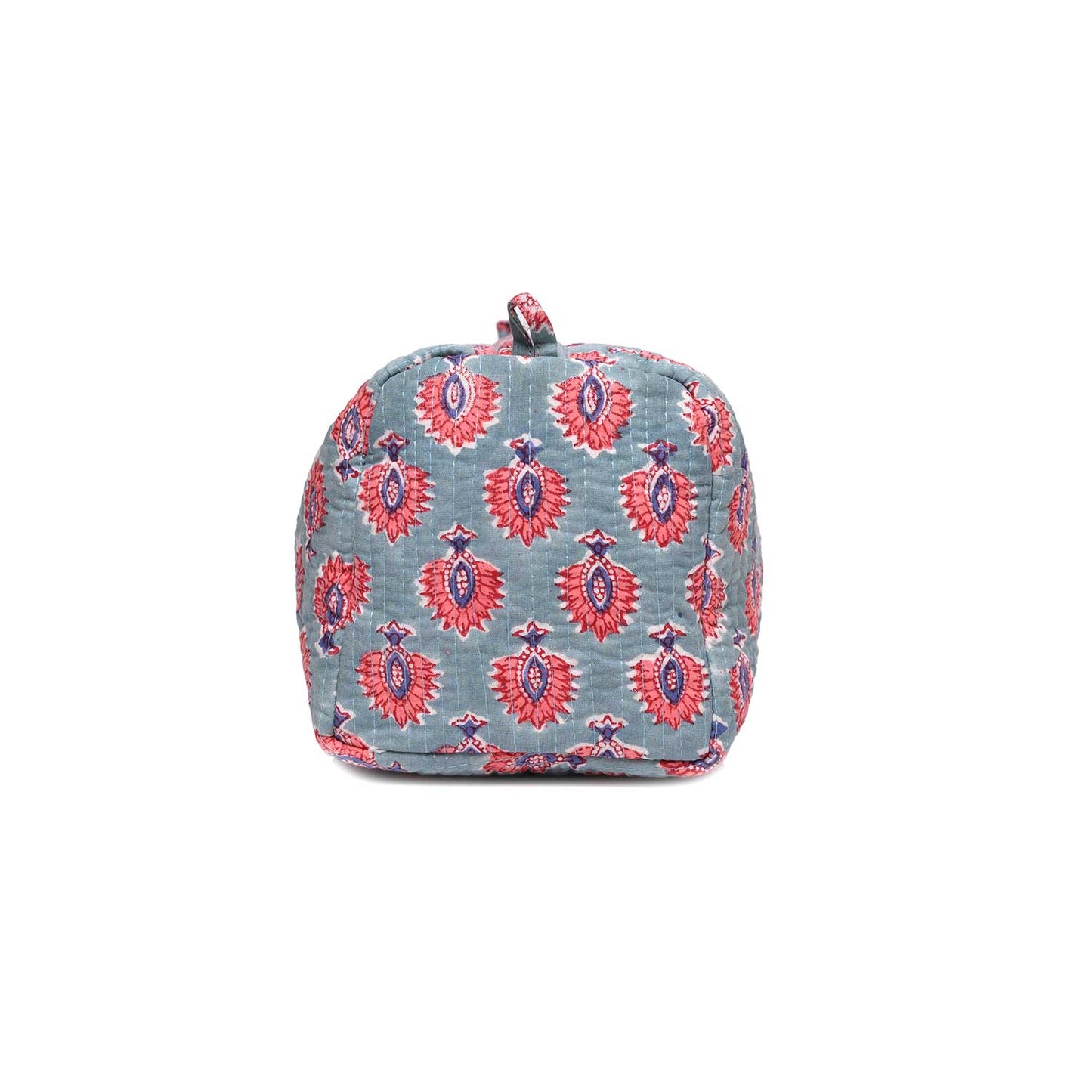 PECOCK FEATHER GREY BLUE QUILTED TOILETRY POUCH