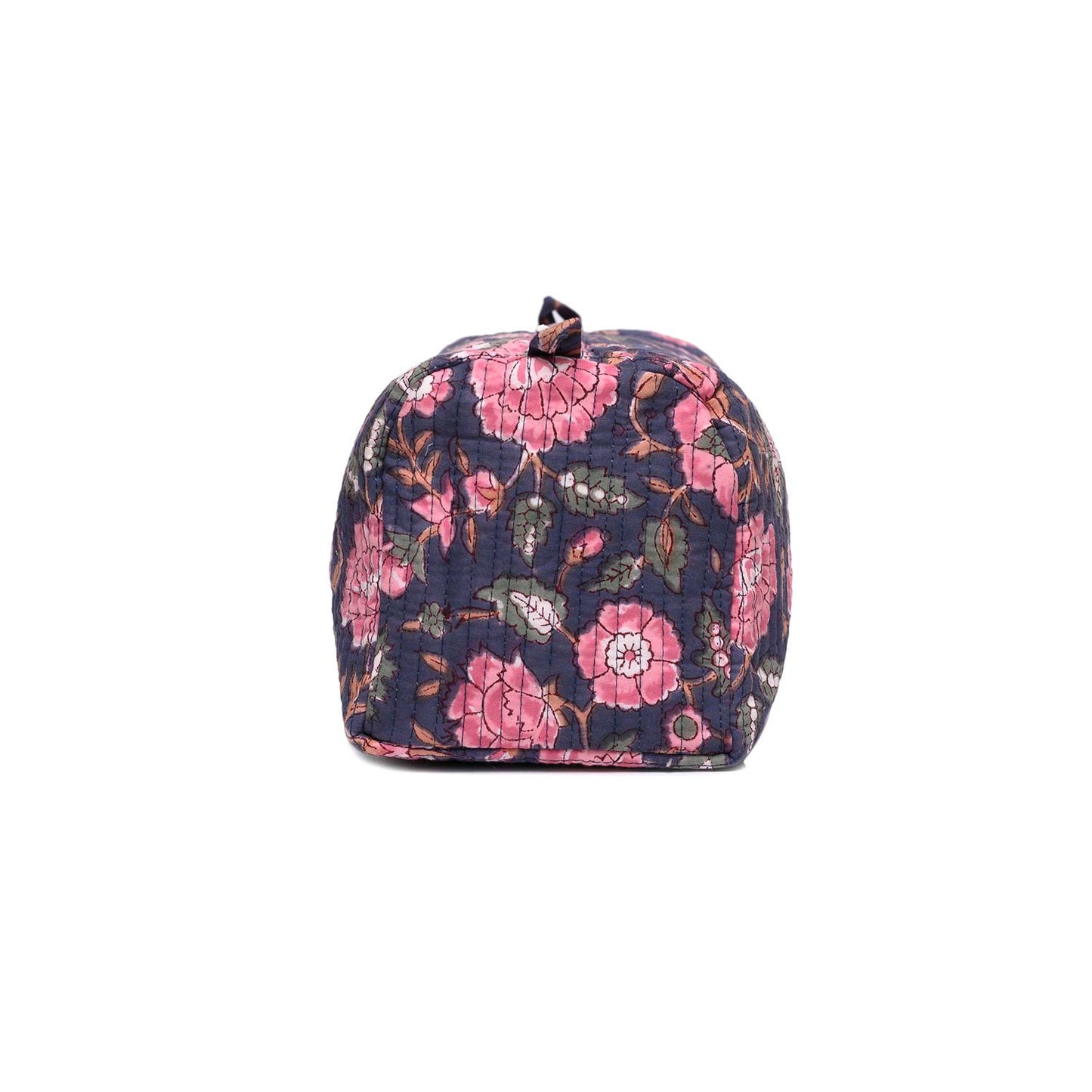 CARNATION JAAL BLOCK PRINT QUILTED TOILETRY POUCH