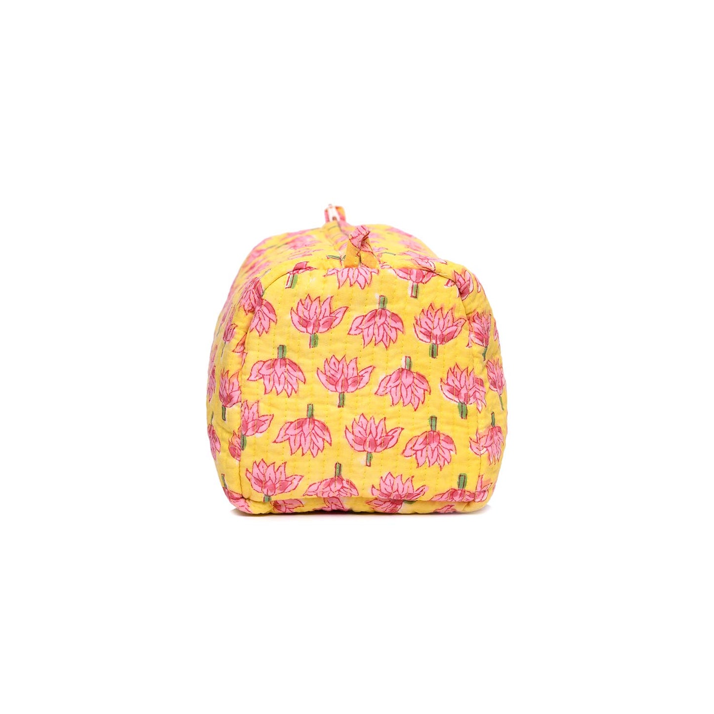 AUTUMN BUDD HAND BLOCK COTTON PRINTED QUILTED TOILETRY POUCH