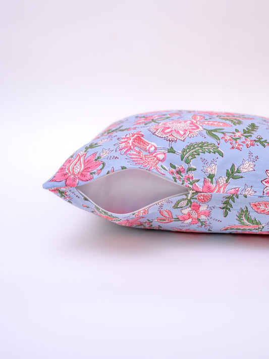 GARLAND FLORAL - COTTON PRINTED SQUARE CUSHION COVER