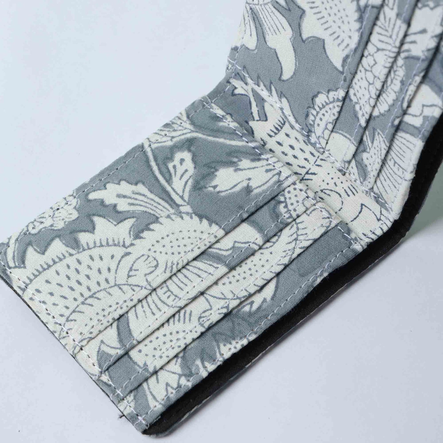 HAND BLOCK COTTON PRINTED GREY MEN’S WALLET