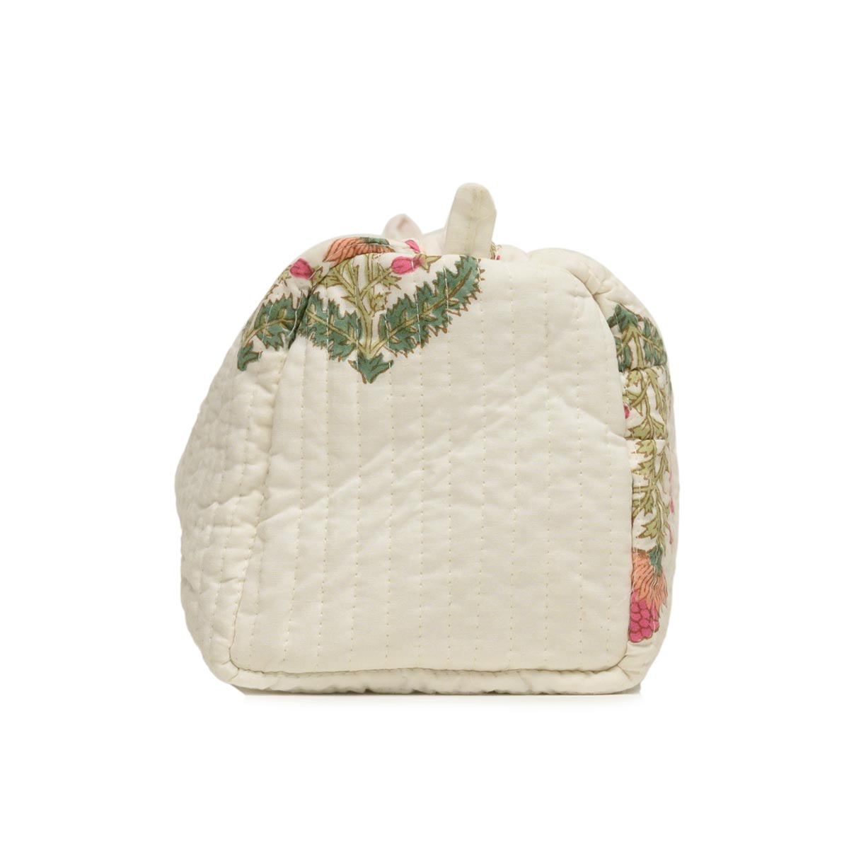 ARGEMONE MEXICANA HAND BLOCK COTTON PRINTED QUILTED TOILETRY BAG