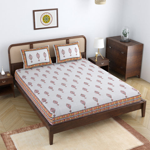 CALICO BUTTA DOUBLE BEDCOVER WITH PILLOW