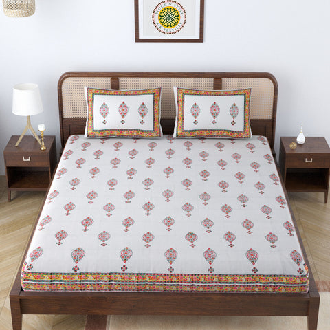 CALICO BUTTA DOUBLE BEDCOVER WITH PILLOW