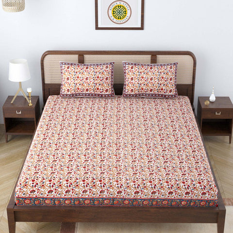 LOTUS IN SUN DOUBLE BEDCOVER WITH PILLOW
