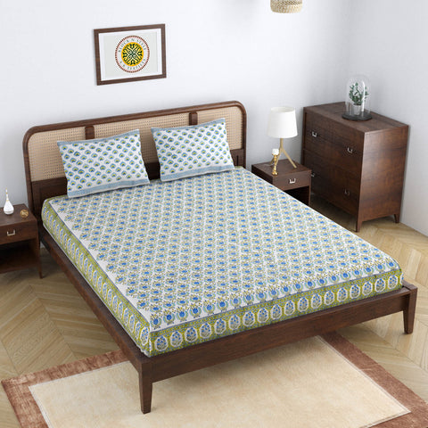 POMEGRANATE DOUBLE BEDCOVER WITH PILLOW