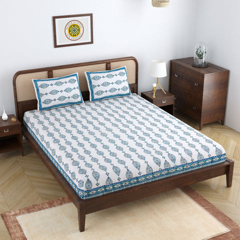 CALICO BUTTA DOUBLE BEDCOVER WITH PILLOW