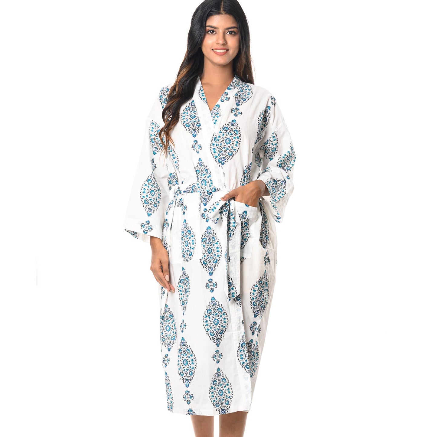 CALICO BUTTA COTTON PRINTED BATHROBE
