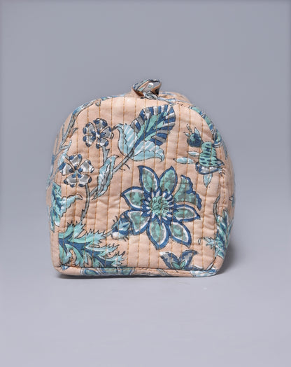 KORMANGLA JAAL HAND BLOCK COTTON PRINTED QUILTED TOILETRY & MAKEUP POUCH HAND BLOCK COTTON PRINTED QUILTED TOILETRY & MAKEUP POUCH