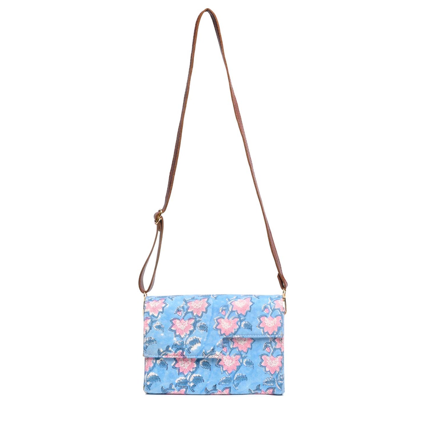 FLOATING WATER LILY IN OCEAN COTTON PRINTED BOX BAG