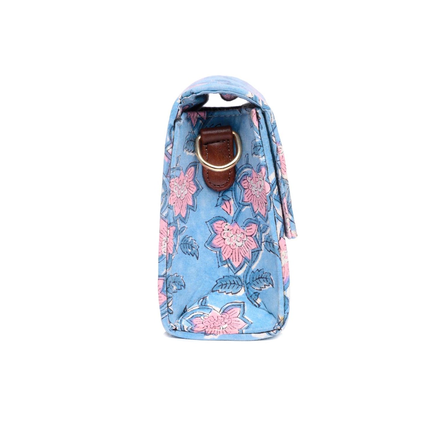 FLOATING WATER LILY IN OCEAN COTTON PRINTED BOX BAG