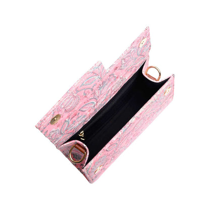 OPIUM POPPY JAAL_PINK COTTON PRINTED BOX BAG