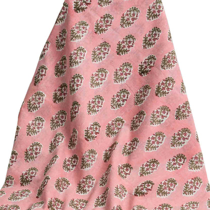 BLOCK PRINTED COTTON FABRIC CARDMOM BUTTI