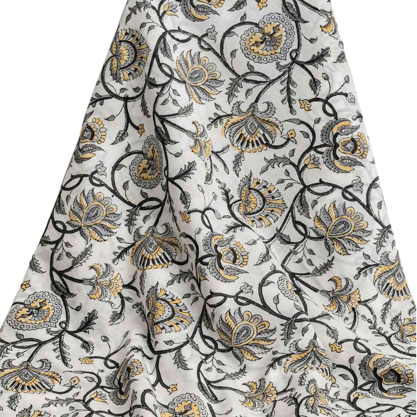 BLOCK PRINTED COTTON FABRIC BETEL JAAL 2