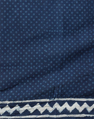 TAMARIND COTTON HAND BLOCK INDIGO PRINTED SAREE WITH BLOUSE