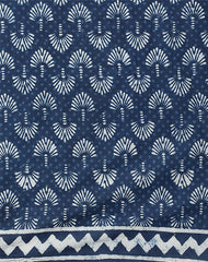 TAMARIND COTTON HAND BLOCK INDIGO PRINTED SAREE WITH BLOUSE