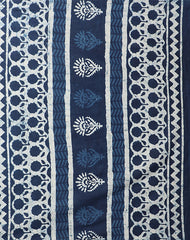 TAMARIND COTTON HAND BLOCK INDIGO PRINTED SAREE WITH BLOUSE