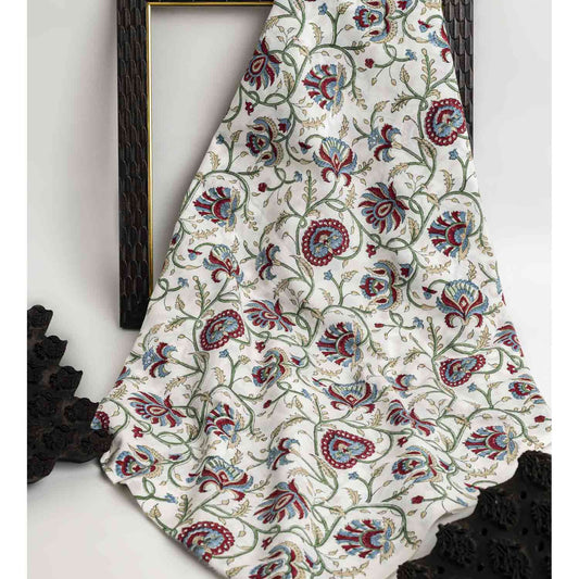 BLOCK PRINTED COTTON FABRIC BETEL JAAL