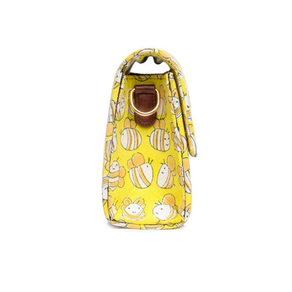 HONEY BEE_YELLOW COTTON PRINTED BOX BAG