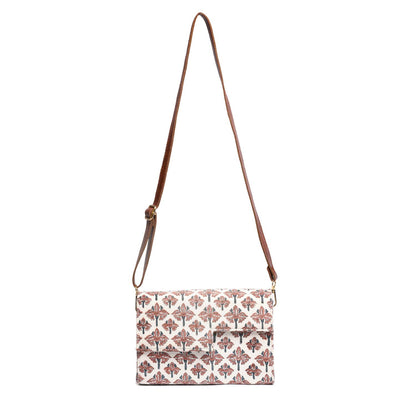 SMOKE GREY BUTTI HAND BLOCK COTTON PRINTED BOX BAG