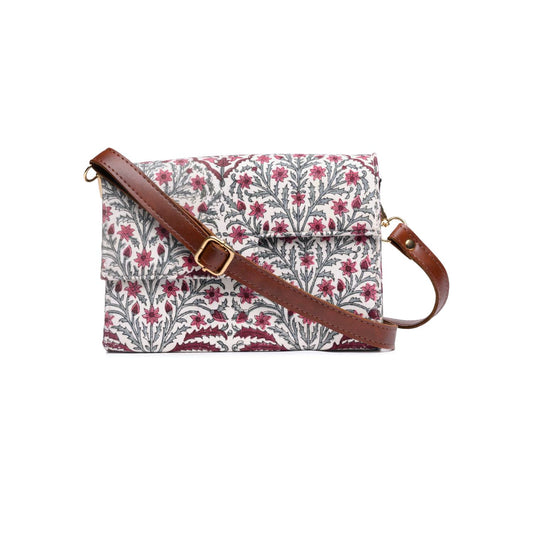 TESSELLATION BOUQUET HAND BLOCK COTTON PRINTED BOX BAG