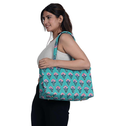 SNAKE CHARM COTTON PRINTED TOTE BAG