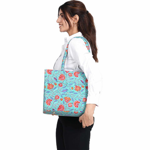 POMGRANATE WORLD COTTON PRINTED TOTE BAG