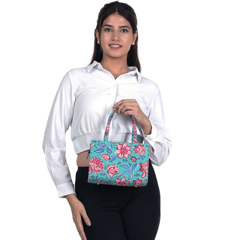 LILY HIBISCUS COTTON PRINTED TOTE WITH BAG