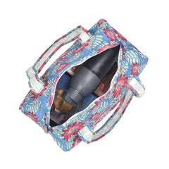 NAASPEETA JAAL HAND BLOCK PRINTED QUILTED TRAVEL DUFFLE BAG SMALL