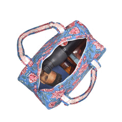 ZUCCHINI  HAND BLOCK PRINTED QUILTED TRAVEL DUFFLE BAG SMALL