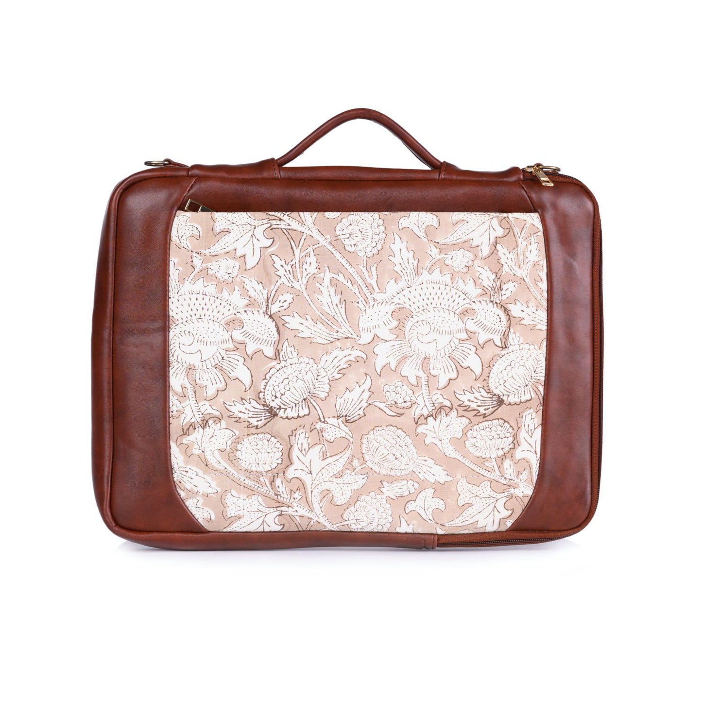 SAPPHIRE JAAL_TAUPE HAND BLOCK COTTON PRINTED LAPTOP SLEEVE 13″