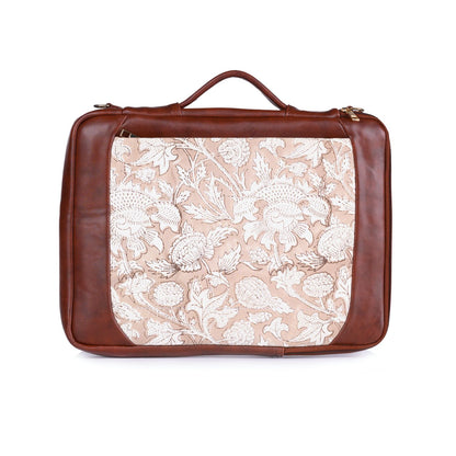 SAPPHIRE JAAL_TAUPE HAND BLOCK COTTON PRINTED LAPTOP SLEEVE 13″