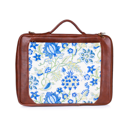 KORAMANGALA JAAL HAND BLOCK COTTON PRINTED & VEGAN LEATHER LAPTOP SLEEVE 13″