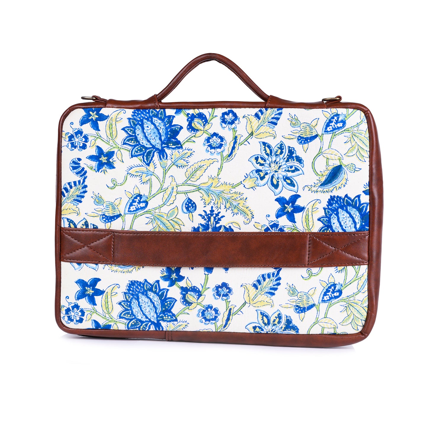 KORAMANGALA JAAL HAND BLOCK COTTON PRINTED & VEGAN LEATHER LAPTOP SLEEVE 13″