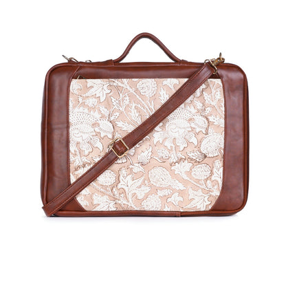 SAPPHIRE JAAL_TAUPE HAND BLOCK COTTON PRINTED LAPTOP SLEEVE 13″