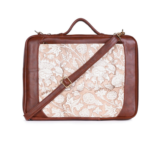 SAPPHIRE JAAL_TAUPE HAND BLOCK COTTON PRINTED LAPTOP SLEEVE 13″