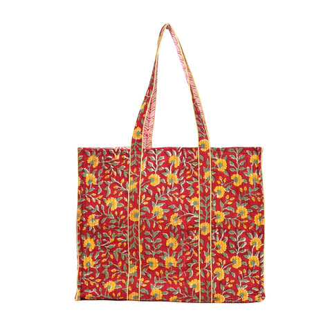 RED SPICE QUILTED TOTE BAG