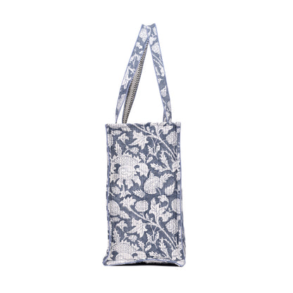 CEMENT GARLAND HAND BLOCK COTTON PRINTED QUILTED TOTE BAG