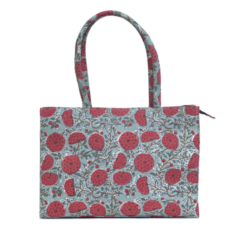 MARRY GOLD COTTON PRINTED TOTE BAG