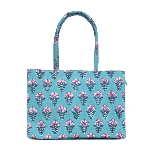 SNAKE CHARM COTTON PRINTED TOTE BAG