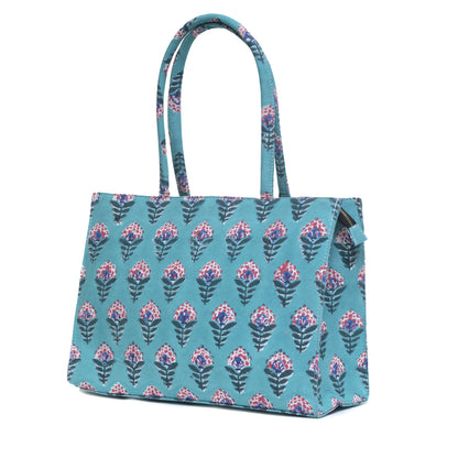 SNAKE CHARM COTTON PRINTED TOTE BAG