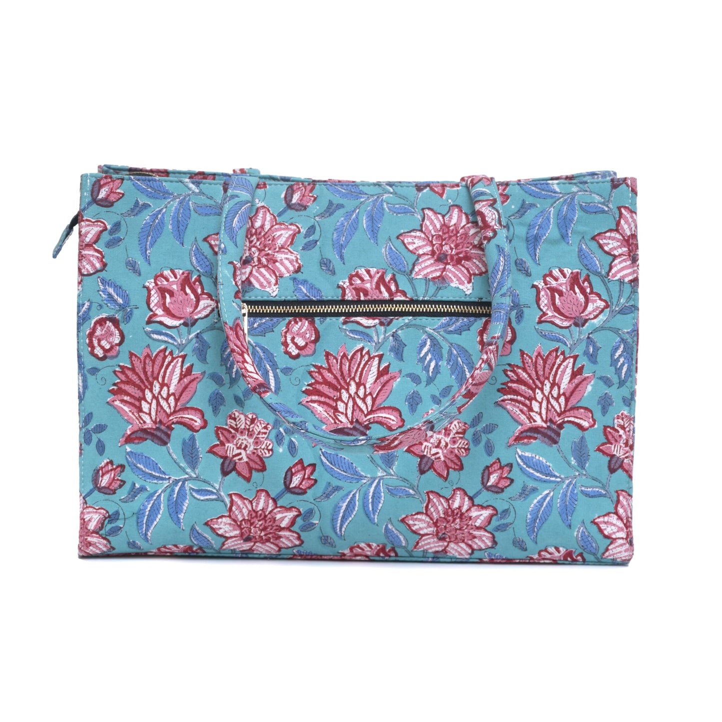 LILY HIBISCUS COTTON PRINTED TOTE BAG