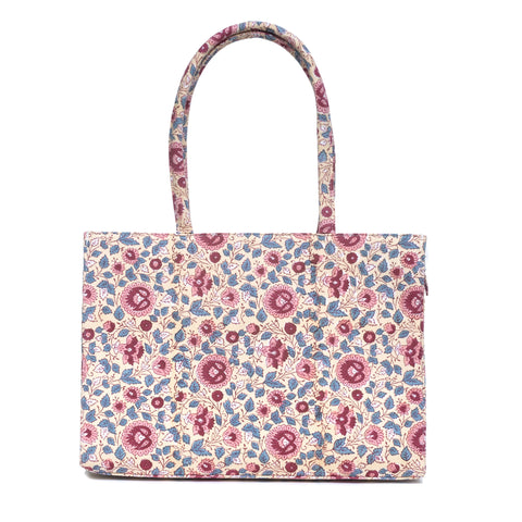 ROOH ROSE COTTON PRINTED TOTE BAG