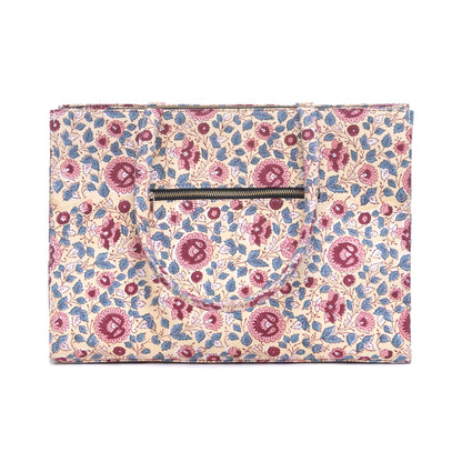 ROOH ROSE COTTON PRINTED TOTE BAG